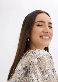 Pailletten-Langarmshirt