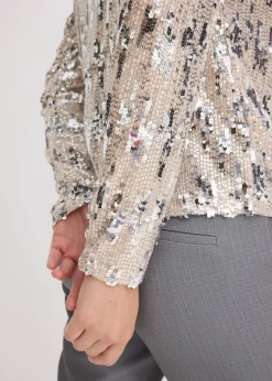 Pailletten-Langarmshirt