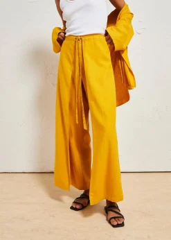 Palazzo-Hose aus luftigem Leinen-Mix