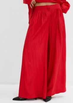 Palazzo-Hose aus strukturiertem Crinkle-Viskose-Mix