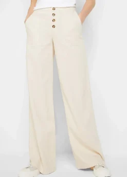 Palazzo-Hose mit Leinen