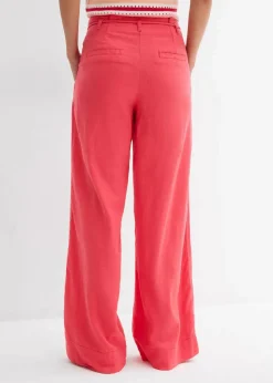 Paperbag-Hose aus luftigem Leinen-Mix