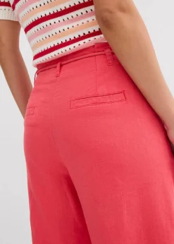 Paperbag-Hose aus luftigem Leinen-Mix