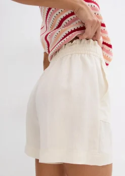Paperbag-Shorts aus fließendem Lyocell-Mix