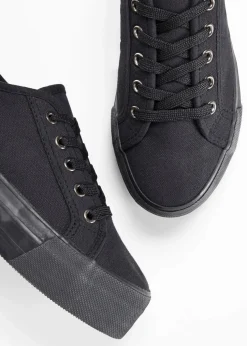 Plateau-Sneaker aus Baumwoll-Canvas