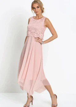 Premium Chiffonkleid mit Spitze