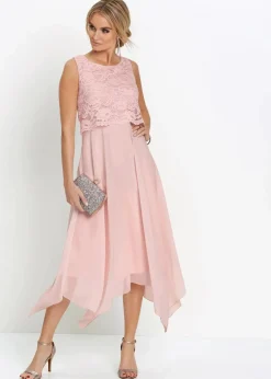 Premium Chiffonkleid mit Spitze