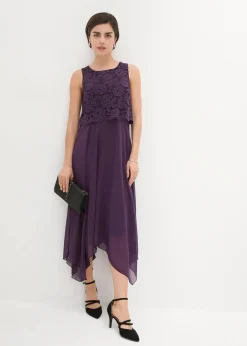 Premium Chiffonkleid mit Spitze