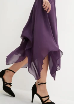 Premium Chiffonkleid mit Spitze