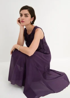 Premium Chiffonkleid mit Spitze