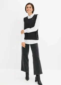 Pullover mit Blusen-Einsatz