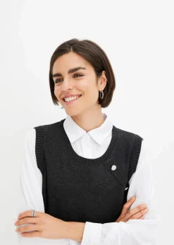 Pullover mit Blusen-Einsatz