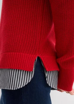 Pullover mit Bluseneinsatz