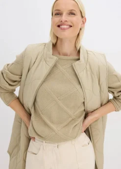 Pullover mit horizonatalem Zopfmuster