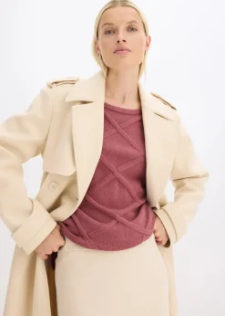 Pullover mit horizonatalem Zopfmuster