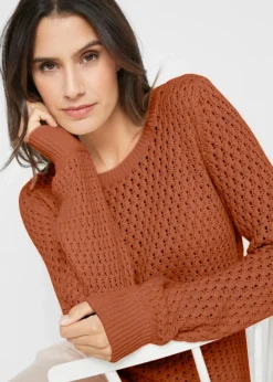 Pullover mit Strukturstrick aus Baumwollmix
