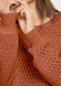 Pullover mit Strukturstrick aus Baumwollmix