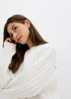 Pullover mit Zopfmuster