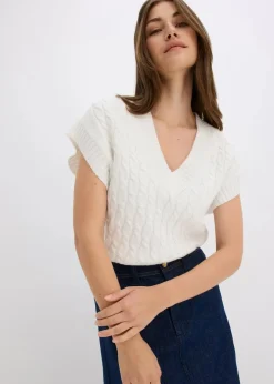 Pullunder mit Zopfmuster