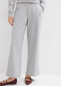 Relaxte Hose mit weitem Bein aus Viskose-Mix