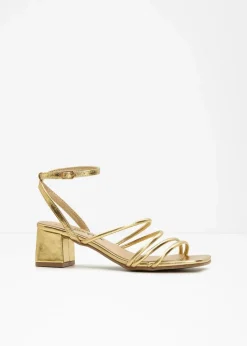 Riemchensandaletten in Metallic-Optik