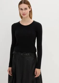 Rippenpullover aus Merinowolle