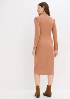 Ripp-Jerseykleid aus Viskose-mix