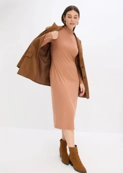 Ripp-Jerseykleid aus Viskose-mix