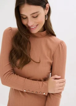 Ripp-Jerseykleid aus Viskose-mix