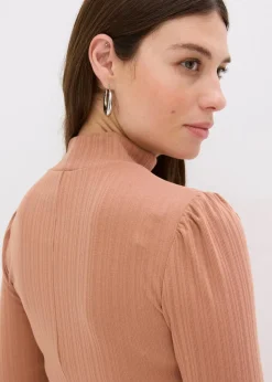 Ripp-Jerseykleid aus Viskose-mix