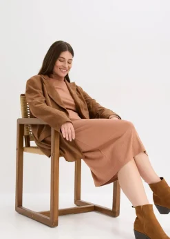 Ripp-Jerseykleid aus Viskose-mix