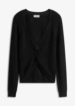 Ripp-Pullover aus fließendem Viskose-Mix