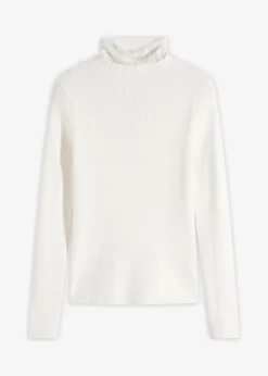 Ripp-Pullover aus fließendem Viskose-Mix