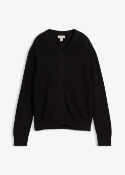 Rippstrickjacke, Rundhals