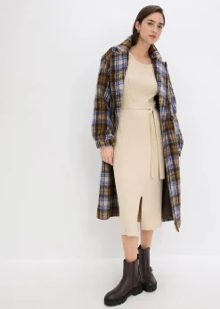 Ripp-Strickkleid aus fließendem Viskose-Mix