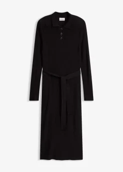 Ripp-Strickkleid aus Viskose-Mix