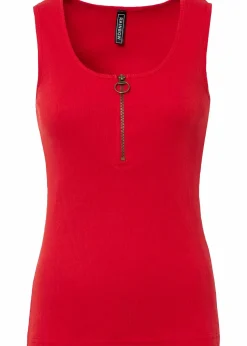 Ripp-Top mit Reißverschluss