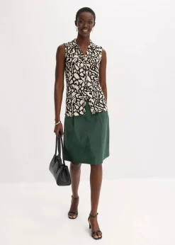 ärmelloses Poloshirt mit Raffung