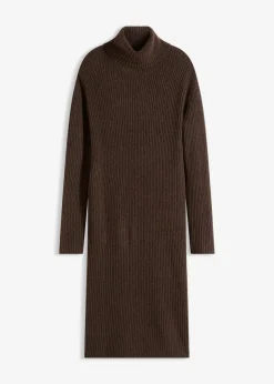 Rollkragen Rippstrickkleid