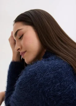 Rollkragenpullover aus weichem Federgarn