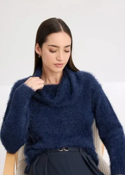 Rollkragenpullover aus weichem Federgarn