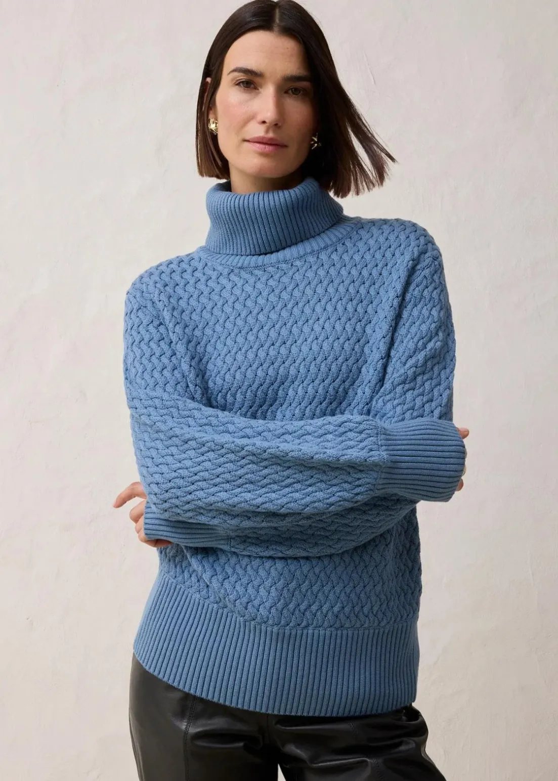 Rollkragenpullover mit Merinowolle