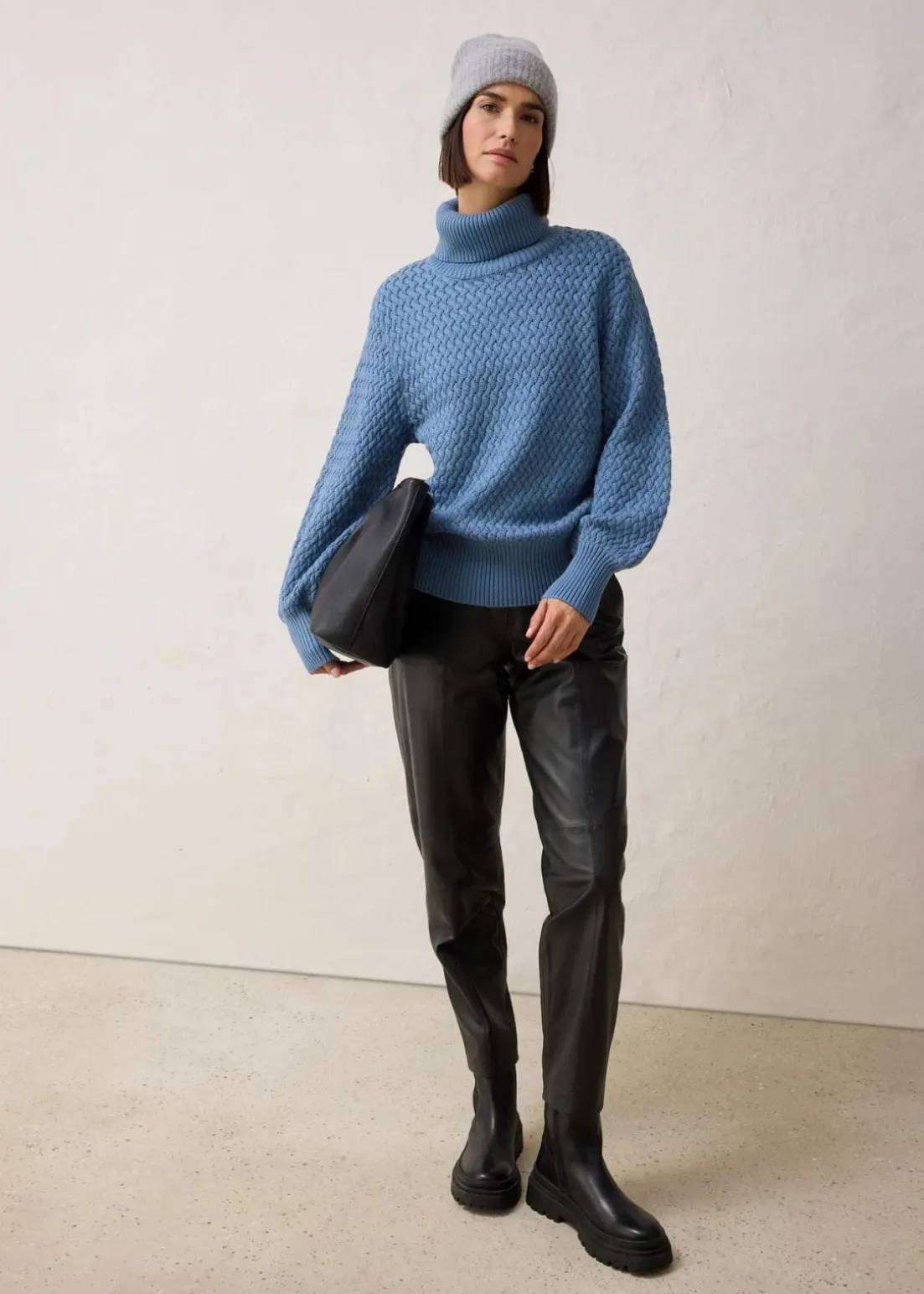 Rollkragenpullover mit Merinowolle