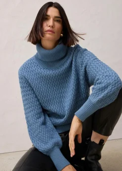 Rollkragenpullover mit Merinowolle