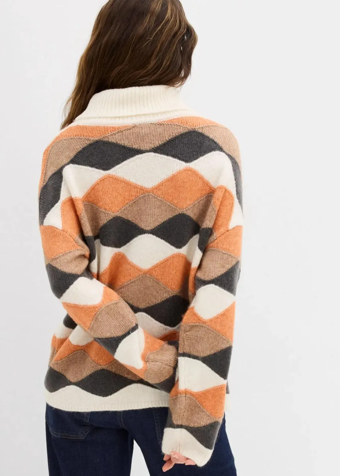 Rollkragenpullover mit Muster