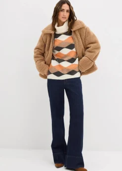 Rollkragenpullover mit Muster