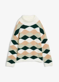 Rollkragenpullover mit Muster