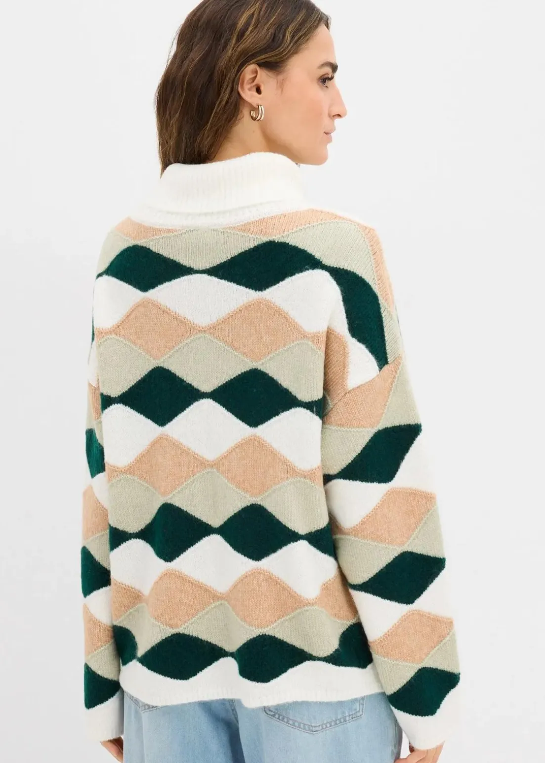 Rollkragenpullover mit Muster