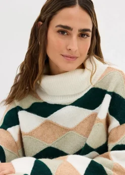 Rollkragenpullover mit Muster