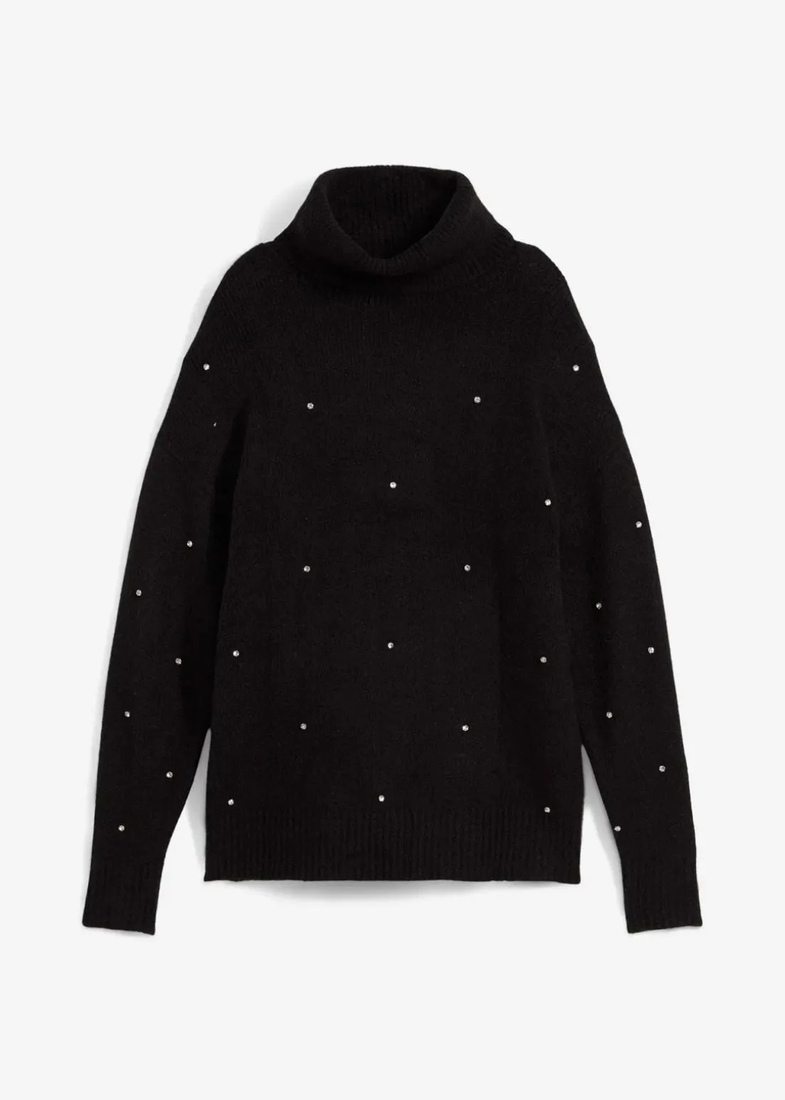 Rollkragenpullover mit Strasssteinen